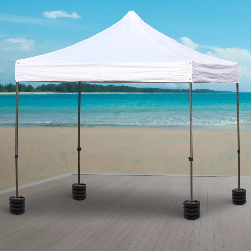 Outsunny Set of 4 PCs Gazebo Tent Sand Leg Weights Marquee Party Tent Canopy, Black