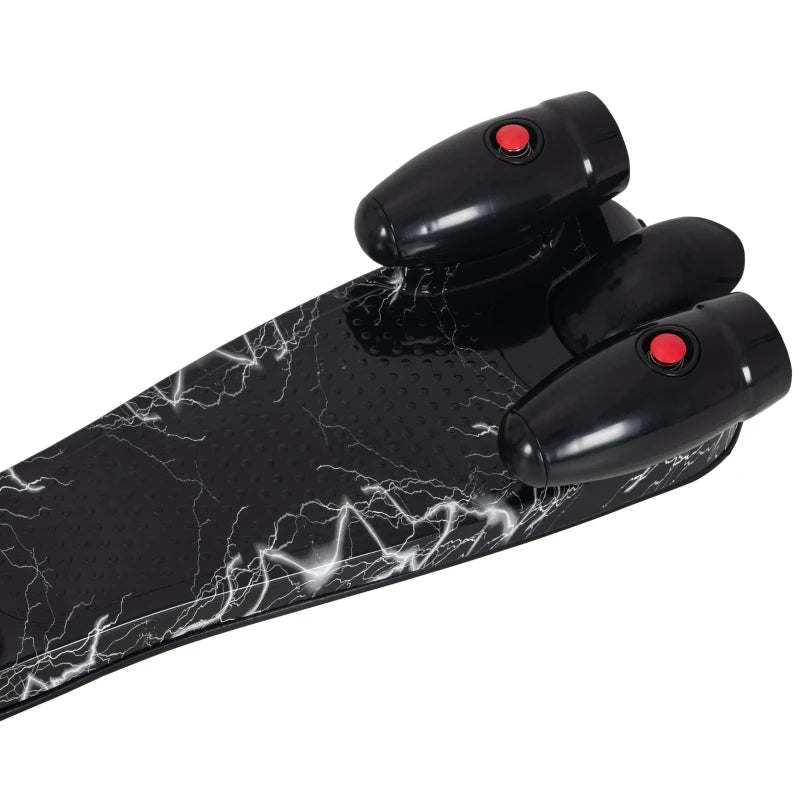 HOMCOM Kids 3 Wheel Plastic Scooter Adjustable Height with Engine-Look Spray, Black
