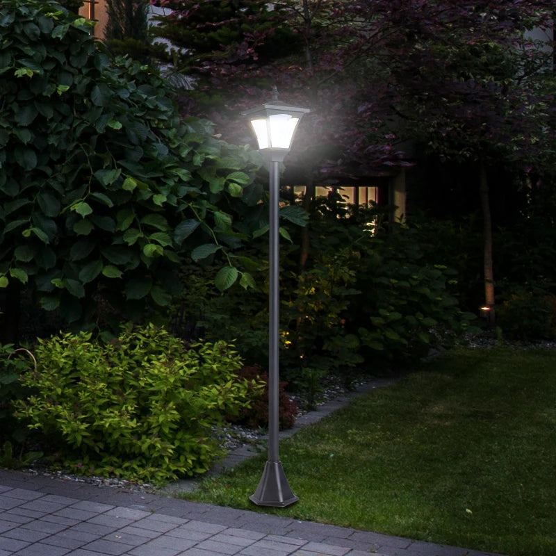 Outsunny Garden Solar Post Lamp, Dimmable LED Lantern Bollard Pathway 1.2M Tall, Black