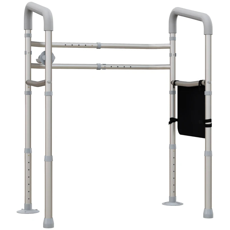 HOMCOM Adjustable Free Standing Toilet Safety Frame with Arms for Elderly Disabled