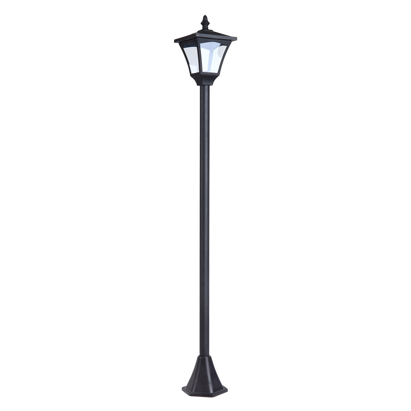 Outsunny Garden Solar Post Lamp, Dimmable LED Lantern Bollard Pathway 1.2M Tall, Black
