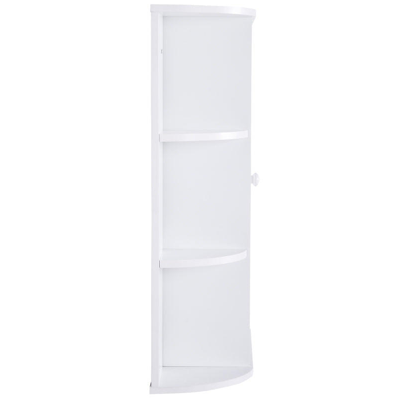 HOMCOM 2-Tier Wall Mounted Bathroom Cabinet with Mirror Single Door Storage, White