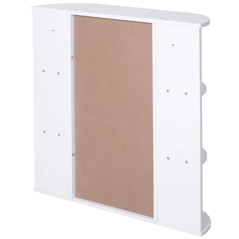 HOMCOM 2-Tier Wall Mounted Bathroom Cabinet with Mirror Single Door Storage, White