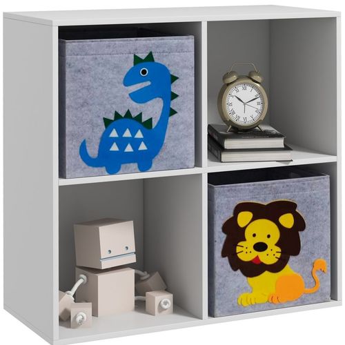 Kids White Toy Organizer | Two Non-Woven Fabric Drawers for Bedroom Organization
