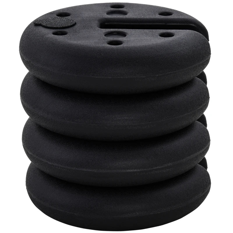 Outsunny Set of 4 PCs Gazebo Tent Sand Leg Weights Marquee Party Tent Canopy, Black