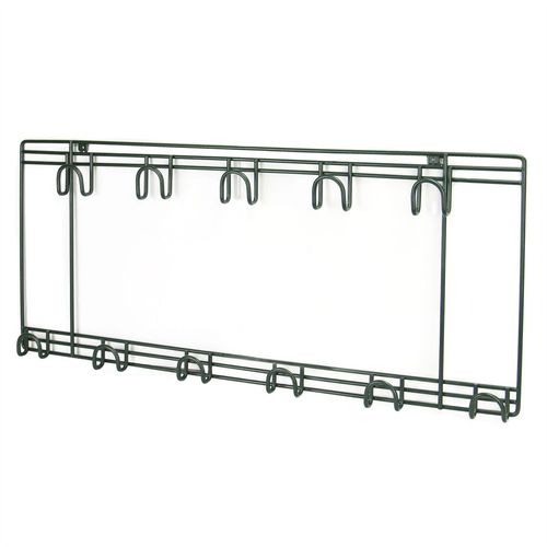 2-Tier Wall Mounted Garden Tool Rack With Holder And Hooks For Garden Tools M&W