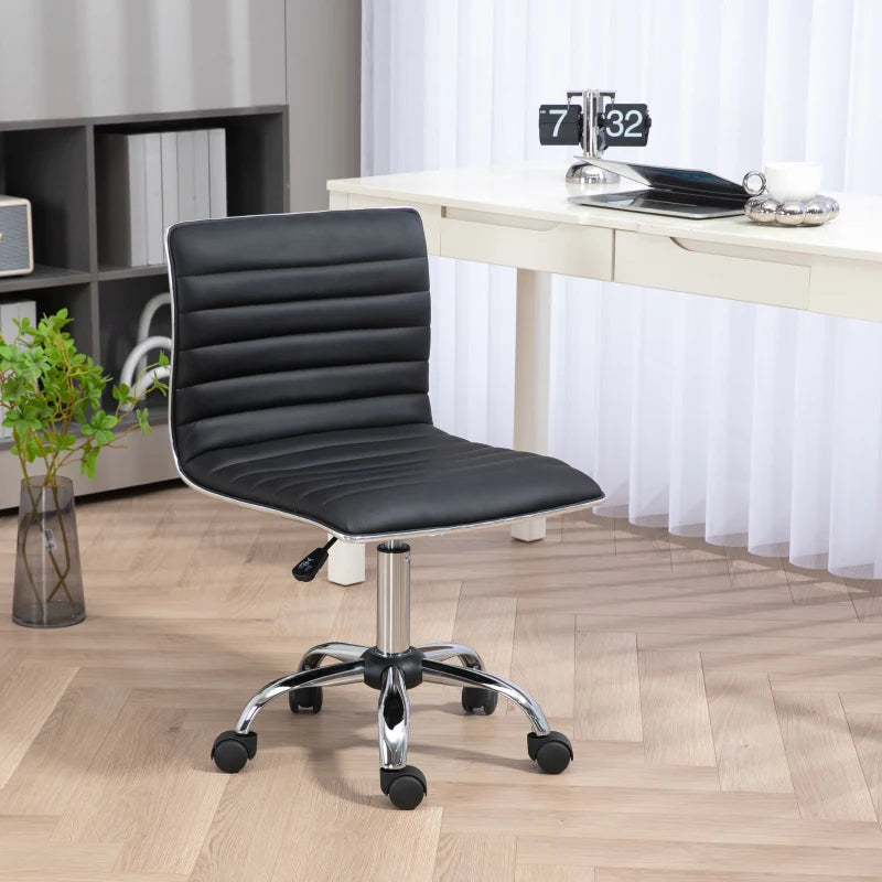 PU Leather Office Chair High Back Swivel Office Chair with Adjustable Height, Black