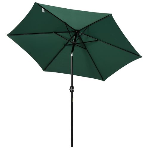 OutSunny Patio Umbrella Parasol Sun Shade Canopy Garden Aluminium Green 2.7 M