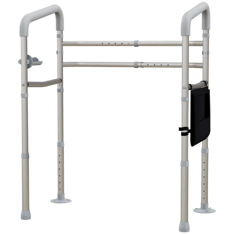 HOMCOM Adjustable Free Standing Toilet Safety Frame with Arms for Elderly Disabled