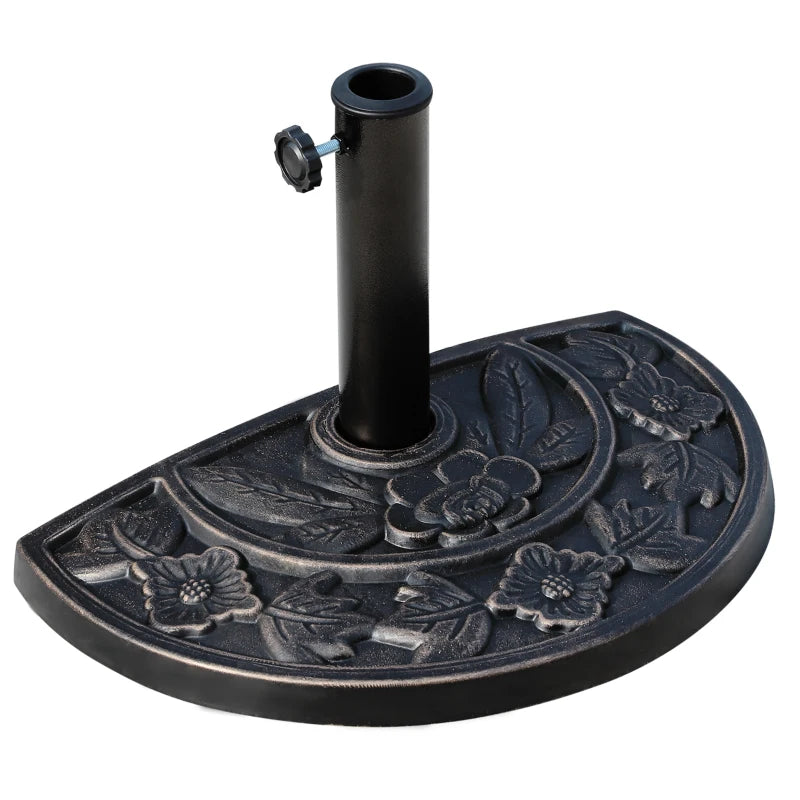 Outsunny 9kg Half Round Parasol Base, Umbrella Stand Garden Outdoor Accessories