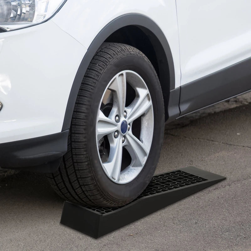 HOMCOM Pair of Low Entrance Plastic Curb Ramps Anti-Slip 3 Ton Capacity Garage
