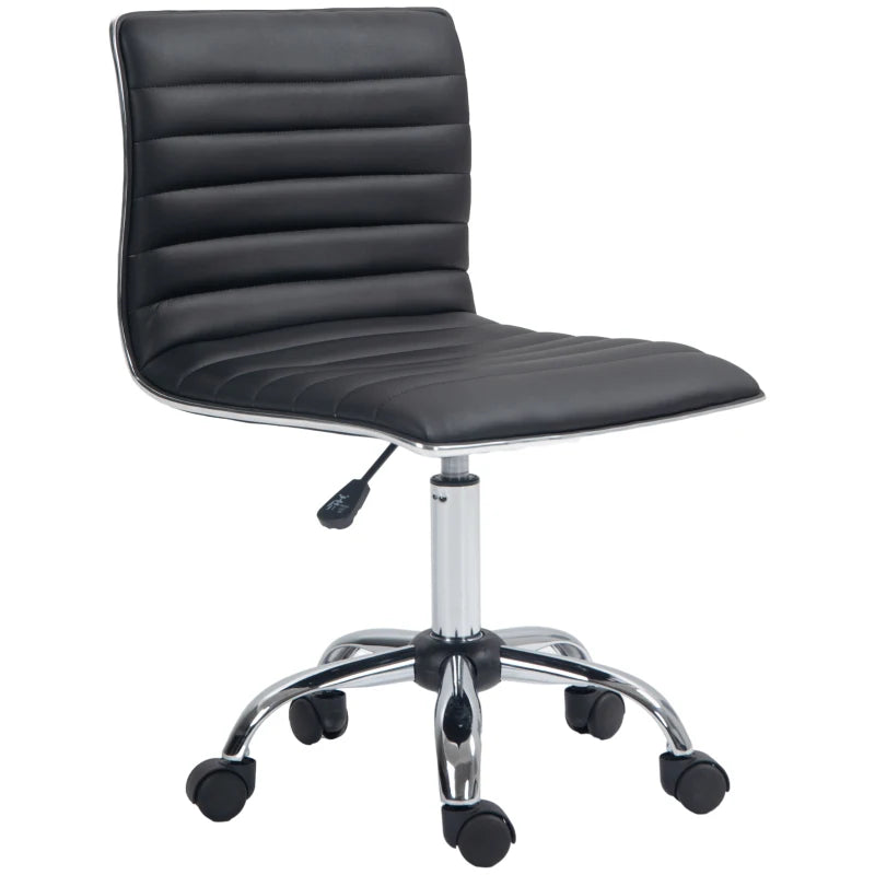 PU Leather Office Chair High Back Swivel Office Chair with Adjustable Height, Black