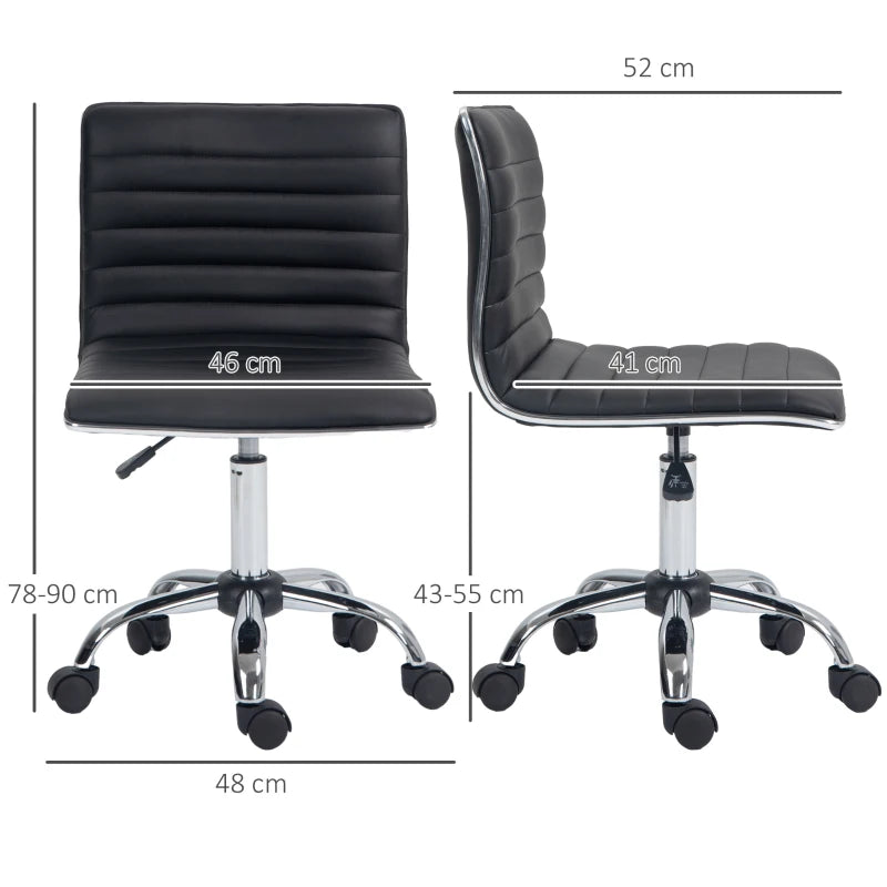 PU Leather Office Chair High Back Swivel Office Chair with Adjustable Height, Black