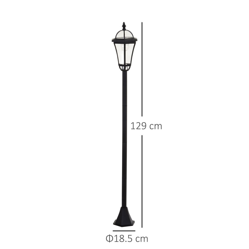 Outsunny 2 PCS LED Garden Lights, Solar Lamp Post, Water-Resist, 6 Hours Auto Switch, Black