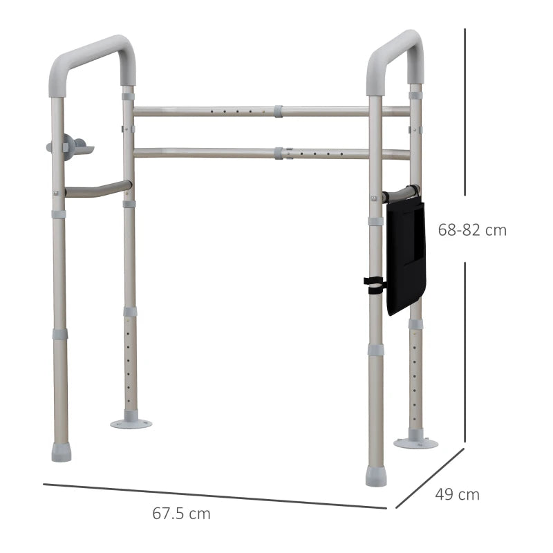 HOMCOM Adjustable Free Standing Toilet Safety Frame with Arms for Elderly Disabled