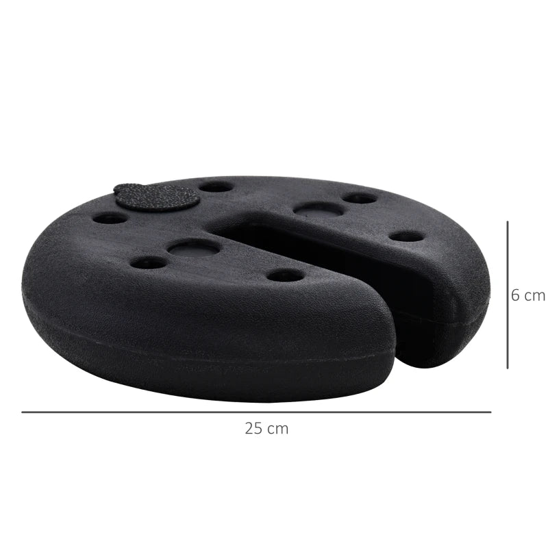 Outsunny Set of 4 PCs Gazebo Tent Sand Leg Weights Marquee Party Tent Canopy, Black