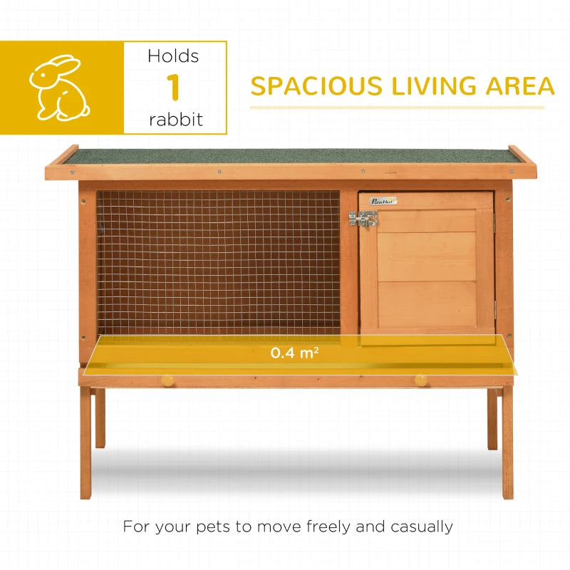 PawHut Rabbit Hutch Guinea Pig Hutch Bunny Cage Shelter Outdoor, 90 x 45 x 65cm