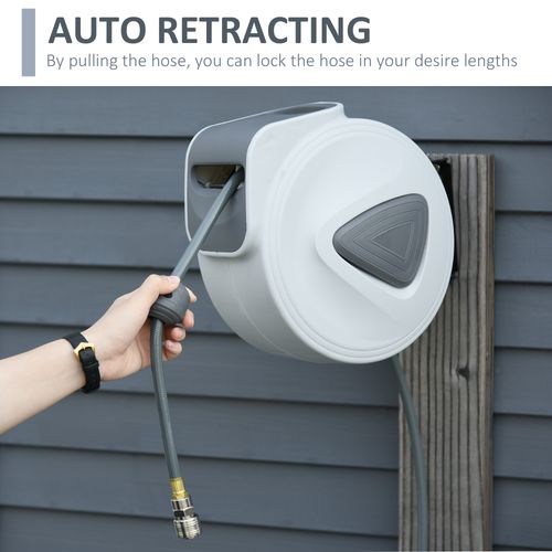 Retractable Air Hose Reel 10m+90cm Hose Diameter 3/8" 9.5 mm Hose Connector 1/4"