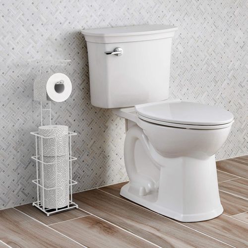 Vinsani Multifunctional Metal Toilet Roll Holder & Storage Rack - White