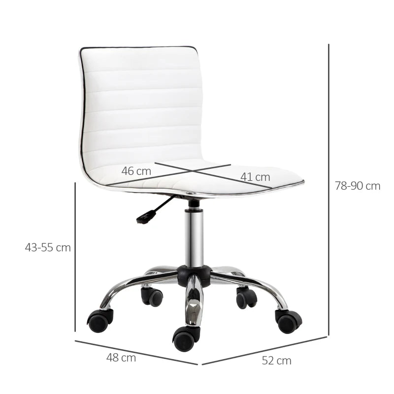PU Leather Office Chair High Back Swivel Office Chair with Adjustable Height, White