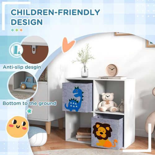 Kids White Toy Organizer | Two Non-Woven Fabric Drawers for Bedroom Organization