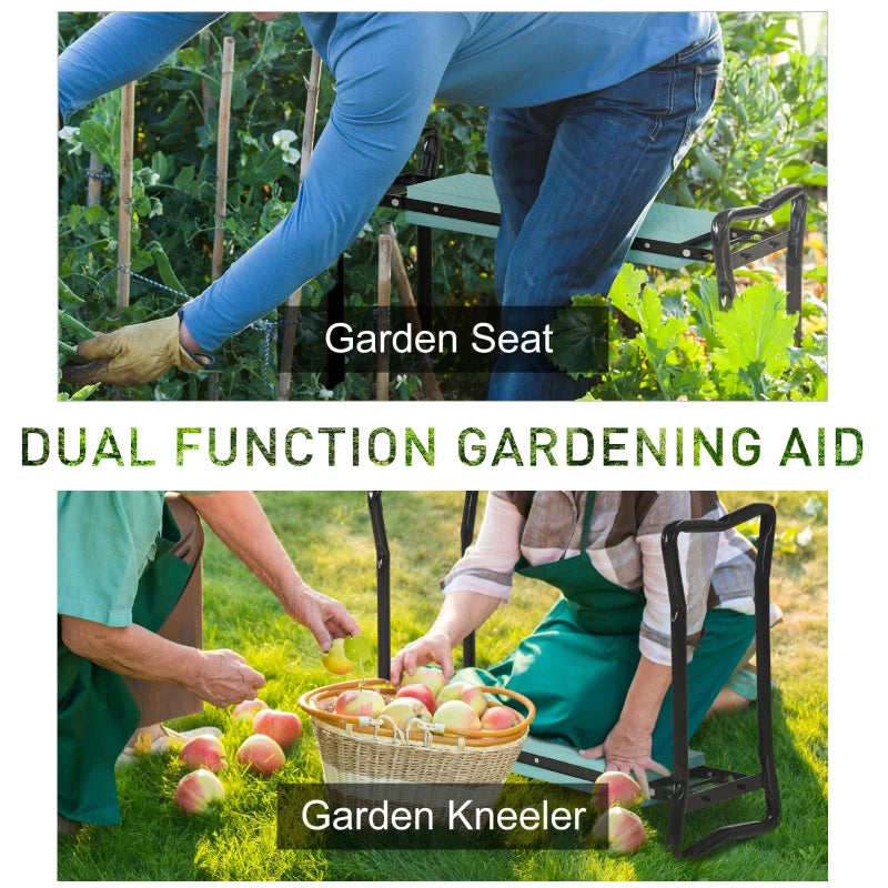 Garden Kneeler 2 in 1 Ergonomic Design Knee Pad Support Bench Foldable Outdoor