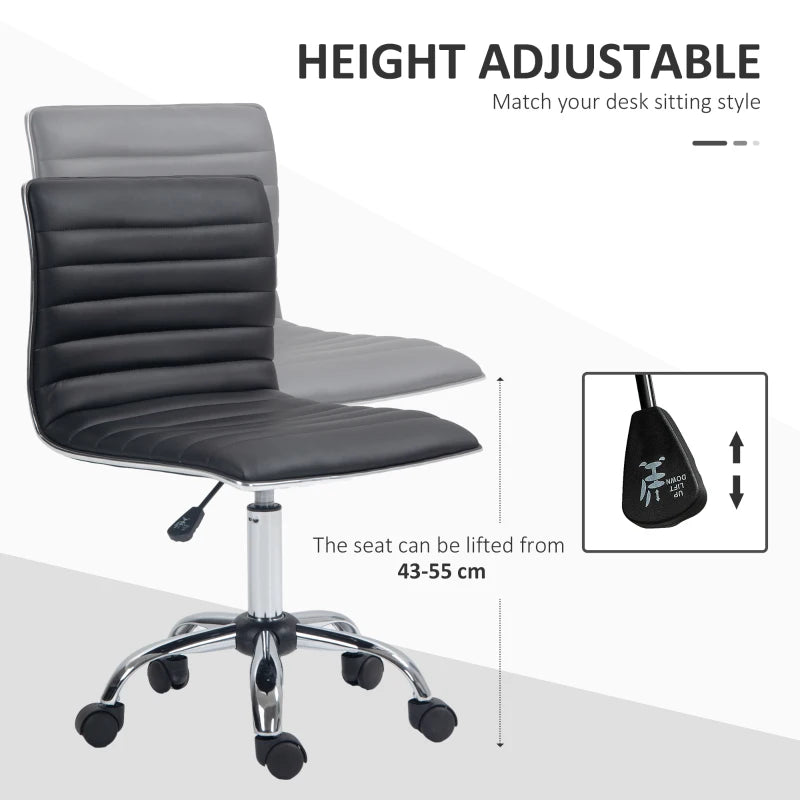 PU Leather Office Chair High Back Swivel Office Chair with Adjustable Height, Black