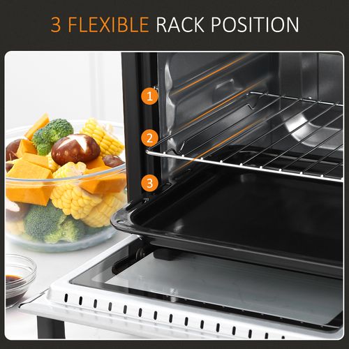 Homcom Mini Convection Oven 16L Grill, Toaster Oven & Temperature Knobs 1400W