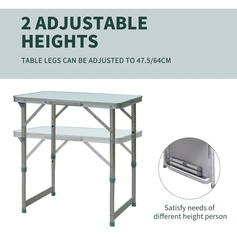 Outsunny Outdoor Patio Foldable Picnic Table 60L x 45W x 64H (cm), Silver