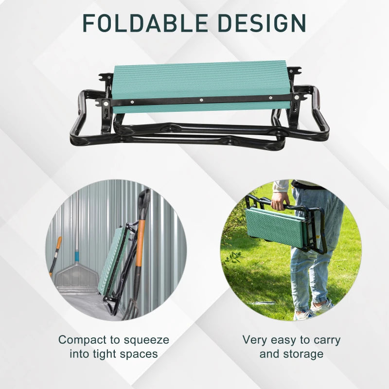 Garden Kneeler 2 in 1 Ergonomic Design Knee Pad Support Bench Foldable Outdoor