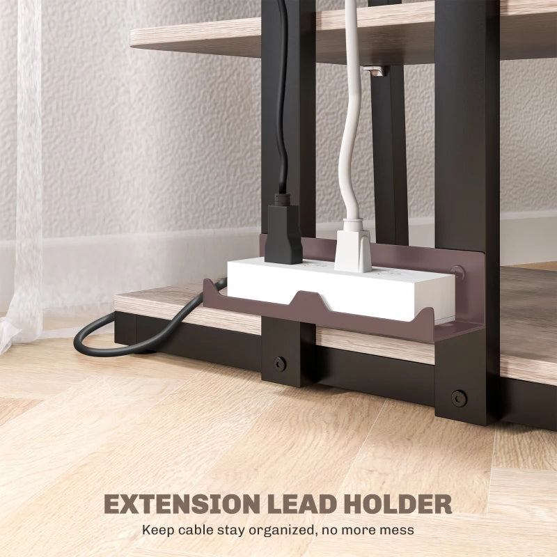 HOMCOM Adjustable HiFi Rack Stand with Four Storage Melamine Coated Shelves, Grey
