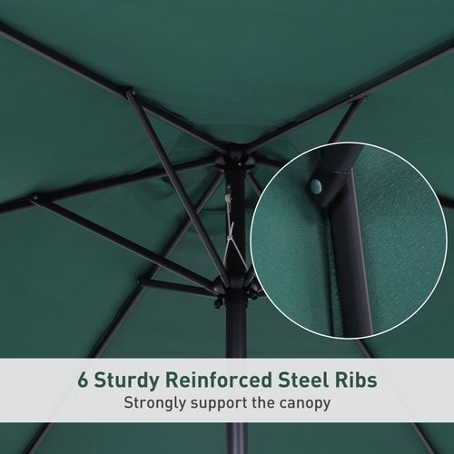 OutSunny Patio Umbrella Parasol Sun Shade Canopy Garden Aluminium Green 2.7 M