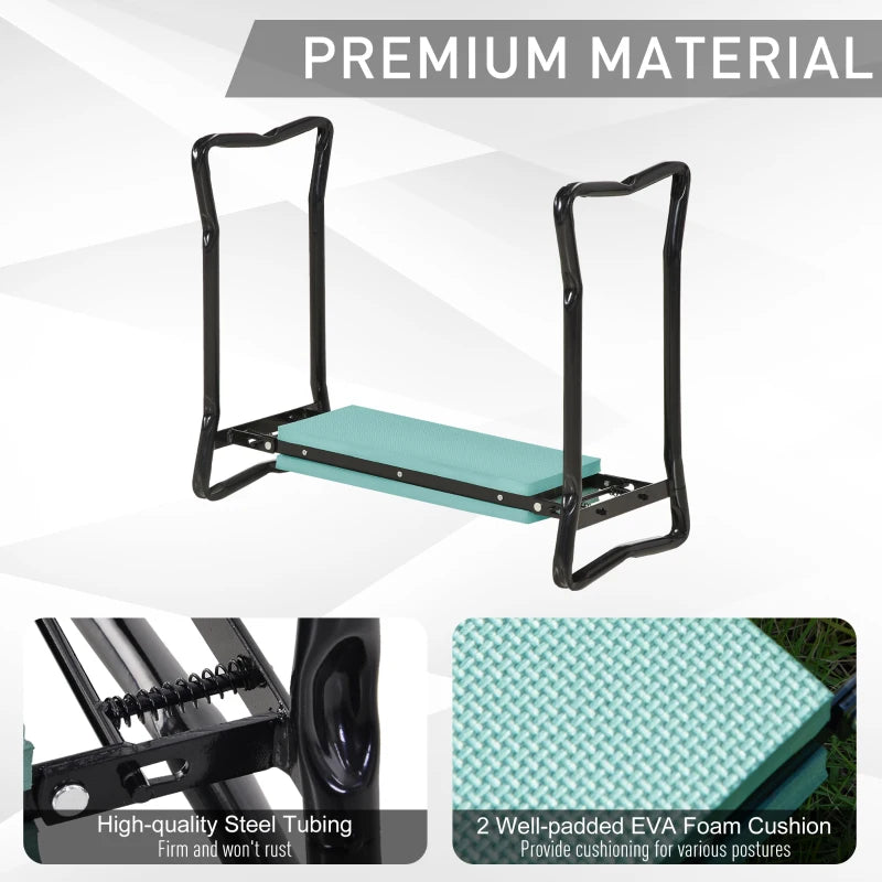 Garden Kneeler 2 in 1 Ergonomic Design Knee Pad Support Bench Foldable Outdoor
