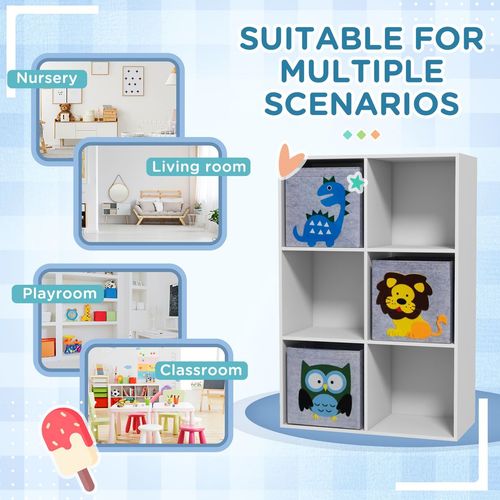 Kids White Toy Organizer with 3 Non-Woven Fabric Drawers for Bedroom Storage
