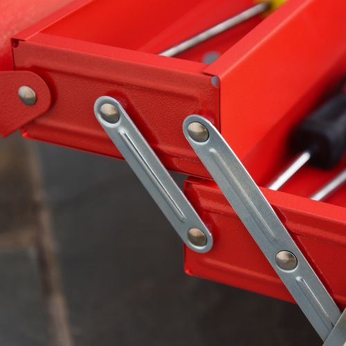 Professional Metal Tool Box 3 Tier 5 Tray With Carry Handle, 45x22.5x34.5 cm, Red