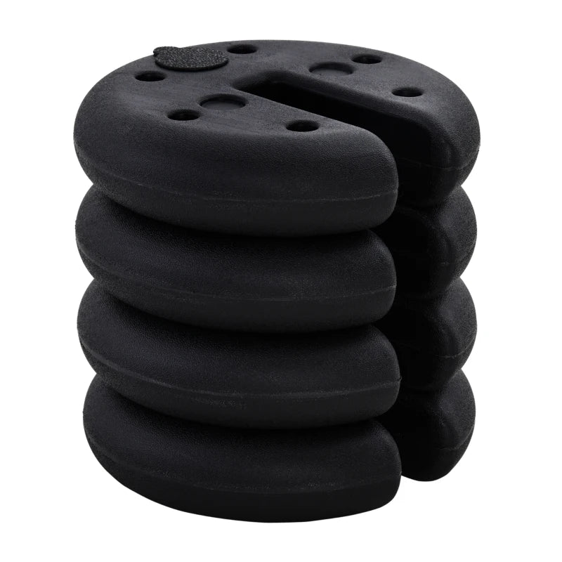 Outsunny Set of 4 PCs Gazebo Tent Sand Leg Weights Marquee Party Tent Canopy, Black