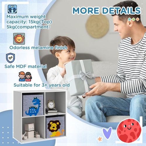 Kids White Toy Organizer | Two Non-Woven Fabric Drawers for Bedroom Organization