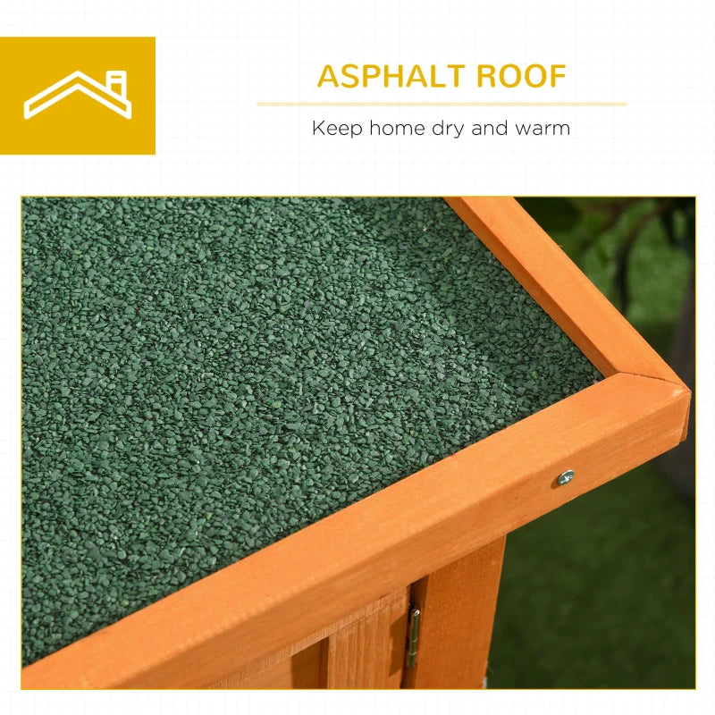 PawHut Rabbit Hutch Guinea Pig Hutch Bunny Cage Shelter Outdoor, 90 x 45 x 65cm