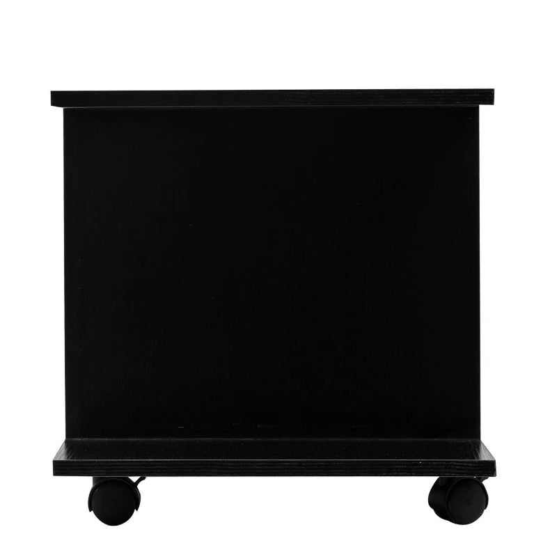 HOMCOM Moveable Modern TV Cabinet Stand Storage Shelves Table Bookshelves, Black