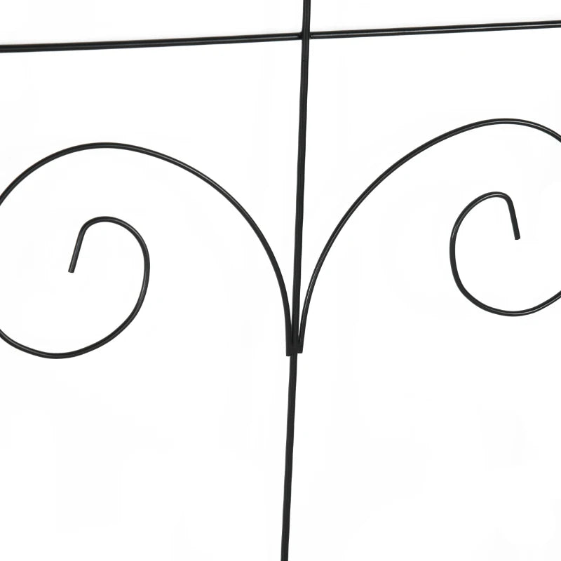 Outsunny Decorative Garden Fencing, 8PCs 44in x 12.5ft, Rustproof Border Edging, Black