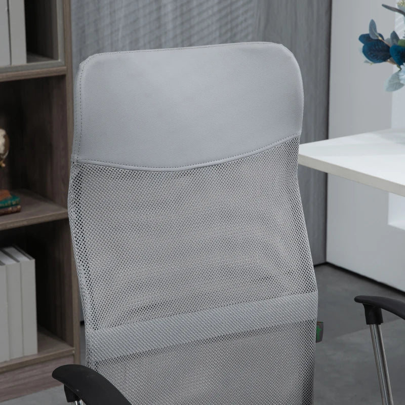 Vinsetto Ergonomic Office Chair Mesh Chair with Height Adjustable, Light Grey