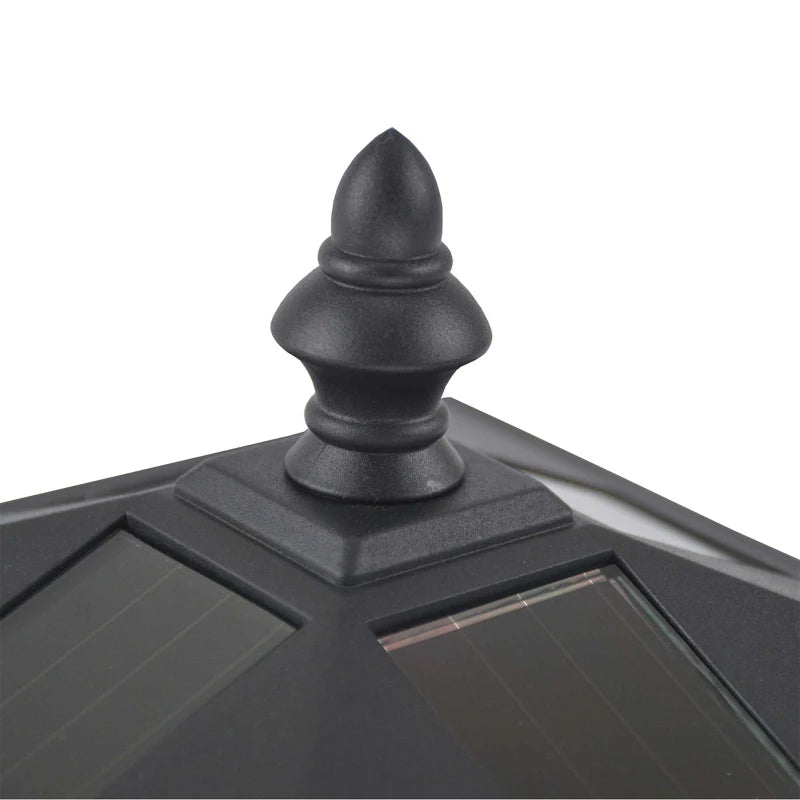 Outsunny Garden Solar Post Lamp, Dimmable LED Lantern Bollard Pathway 1.2M Tall, Black