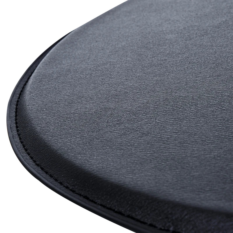 HOMCOM Adjustable Round Bistro Bar Table with PVC Leather Steel Base Desk, Black