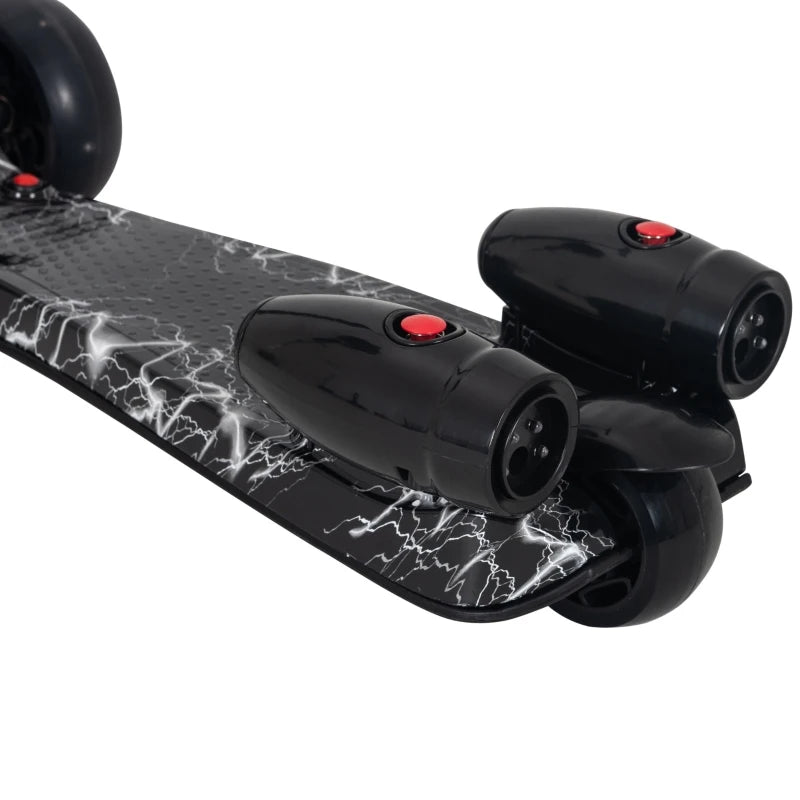 HOMCOM Kids 3 Wheel Plastic Scooter Adjustable Height with Engine-Look Spray, Black