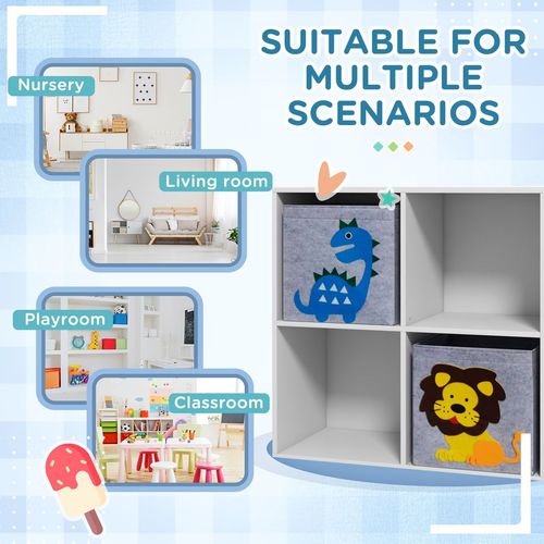 Kids White Toy Organizer | Two Non-Woven Fabric Drawers for Bedroom Organization