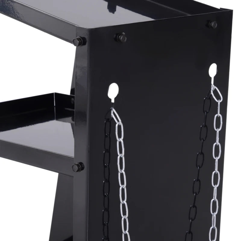 DURHAND Welding Cart for Tank Gas Bottles, Trolley with Safety Chain and Wheel, Black