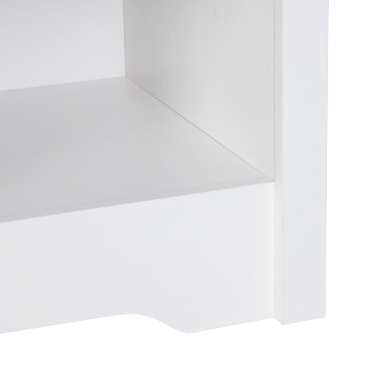 HOMCOM Modern Bedside Table, Nightstand with Drawer Shelf for Living room. White