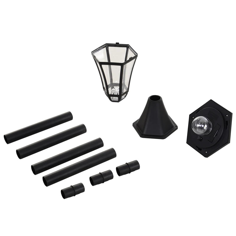 Outsunny 2 PCS LED Garden Lights, Solar Lamp Post, Water-Resist, 6 Hours Auto Switch, Black