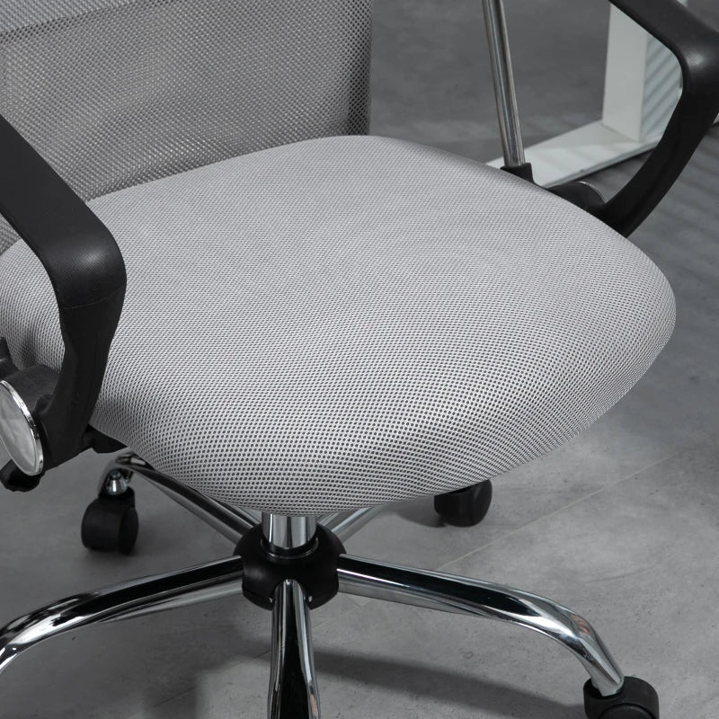 Vinsetto Ergonomic Office Chair Mesh Chair with Height Adjustable, Light Grey