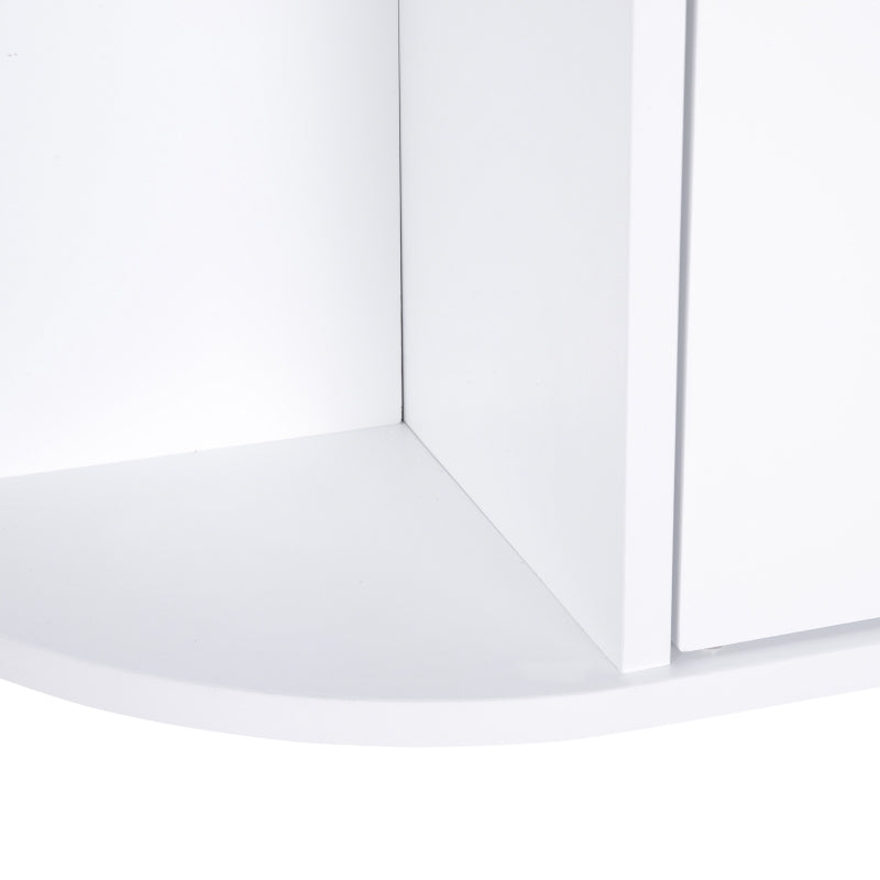 HOMCOM 2-Tier Wall Mounted Bathroom Cabinet with Mirror Single Door Storage, White